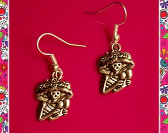 La Catrina - Earrings - Dia de Los Muertos - Calavera - Day of The Dead - Muerta - Sugar Skull - Mexican Folk - Frida - Glitter Paradise®