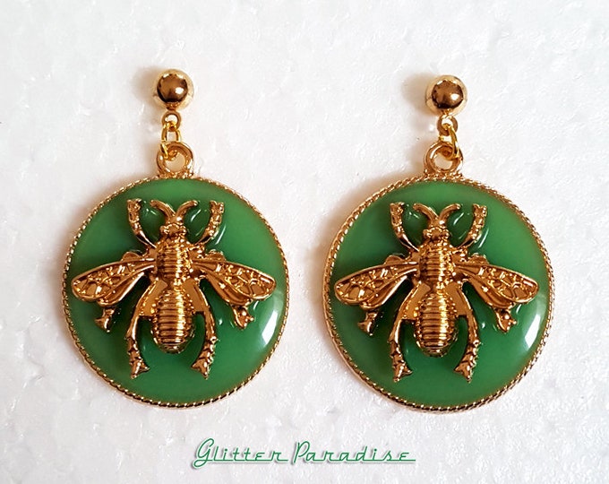 Insecta Apoidea - Earrings - Bee Jewelry -  Queen Bee - Insect Earrings - Bee - Honey Bees - Bumblebee - Stingless Bee - Glitter Paradise®