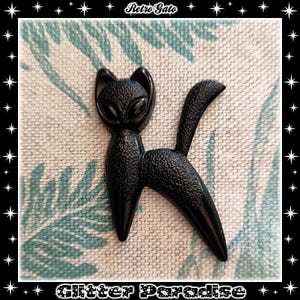 Retro Gato - Katzen Brosche - 50er Jahre Katzen Brosche - 1950er Jahre Katzen Brosche - Vintage Katzen Schmuck - Retro Brosche - Glitter Paradise®