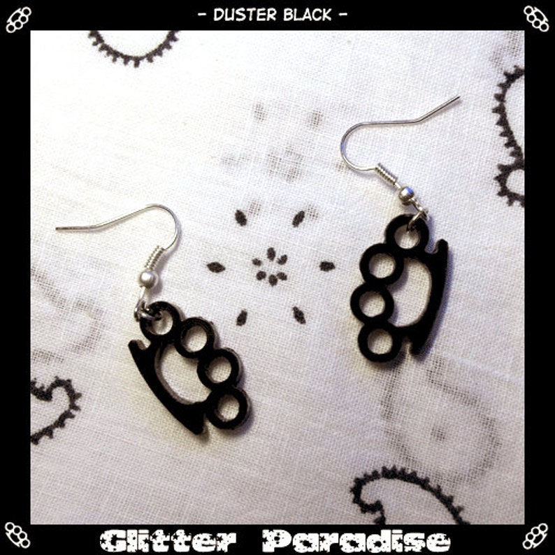 Brass Knuckles Earrings Knuckle Duster Fighter Weapon Etsy