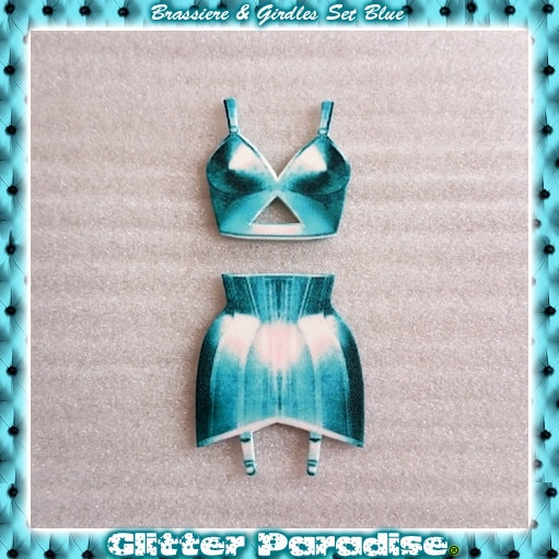 Bettie's Brassiere & Girdles Set Blue - Brooch - Retro Lingerie - Vintage  Sleaze - 1950s - Bettie Page - Retro Underwear - Glitter Paradise®