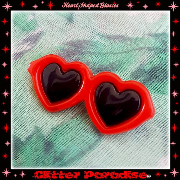 Heart Shaped Glasses - Parure - Lunettes en cœur - Bijoux Broche Rétro - Collier et Broche Lunette en cœur - Parure cœur - Glitter Paradise®