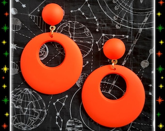 Retro Hoops & Dômes Matte - Earrings - Hoops Earrings - Retro Hoops - 1950s Hoops - Pinup Hoops Earrings - Color Hoops - Glitter Paradise®
