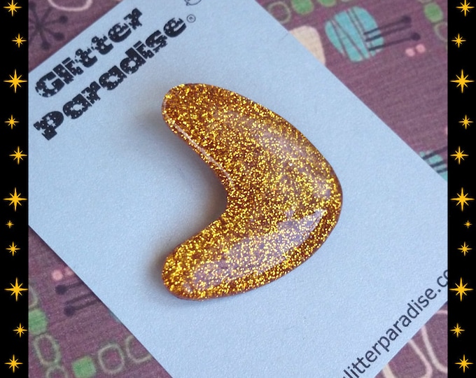 Lucite Atomic Boomerang - Brooch - Atomic Boomerang - Mid-Century Modern - 1950s - Lucite - Boomerang Brooch - Retro - Glitter Paradise®