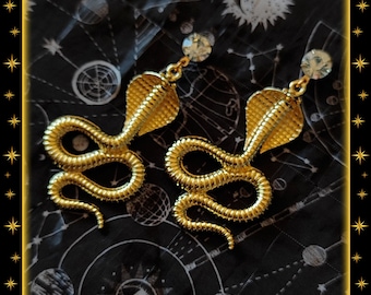 Cobra Earrings: Deluxe Serpent Witchcraft Jewelry