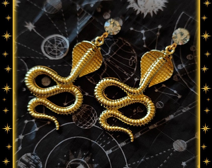 Cobra Deluxe - Boucles d'Oreilles - Serpents -  Magie - Wicca - Witchcraft - Cobra - Salem - Neo-paganism - Sorcellerie - Glitter Paradise®