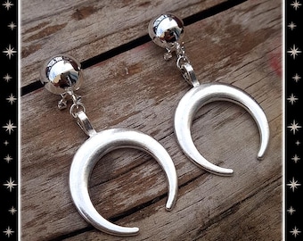 Moon Priestess - Earrings - Moon Earrings - Wicca Jewelry - Moon Hoops - Witch Jewelry - Moon Jewelry - Hecate Jewelry - Glitter Paradise®