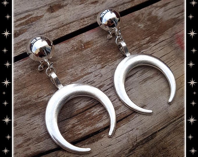 Moon Priestess - Earrings - Moon Earrings - Wicca Jewelry - Moon Hoops - Witch Jewelry - Moon Jewelry - Hecate Jewelry - Glitter Paradise®