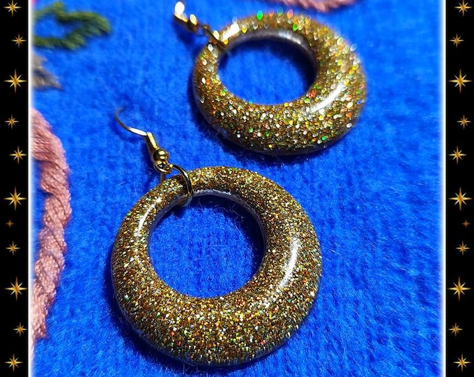 Baby Lucite Hoops - Earrings - 1950s Small Retro Lucite - Light Small Retro Hoops Earrings - Pinup Hoops - 1950 Earrings - Glitter Paradise®