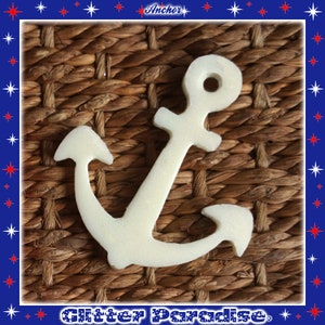 Anchor Pin Hello Sailor US Navy Boat Sailing Marine Captain Pinup Sailor Nautical Beach Maritime Glitter Paradise® White