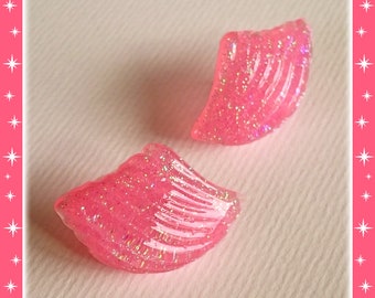 Confetti Lucite Twirl Earrings: Retro Glitter Clip-ons