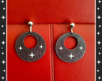 Baby Hoops Atomic Galaxy - Earrings - Small Hoops Earrings - Light Hoops Retro Hoops - 50s Pinup Earrings - Pinup Hoops - Glitter Paradise®