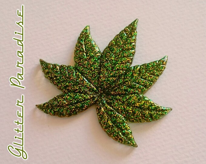 Mary Jane -Brooch - Weed Brooch - Cannabis Brooch - Sativa - Ganja - Marijuana Brooch - Hemp - Stoner Jewelry - Pot Head - Glitter Paradise®