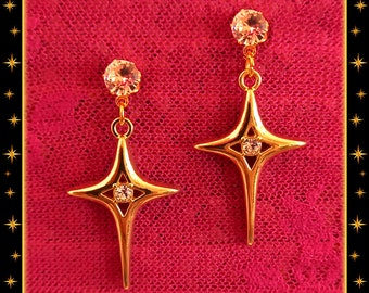 Mid-Century Modern Starburst Earrings: Retro 50s Style, 35mm