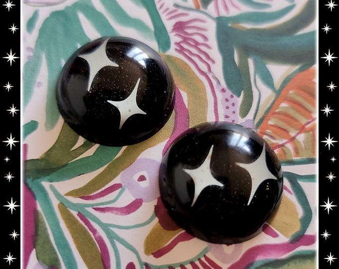 Lucite Dômes Spark White - Earrings - Confetti Lucite Domes - Lucite - Spark Earrings - Sparks Jewelry - Retro Sparks - Glitter Paradise®