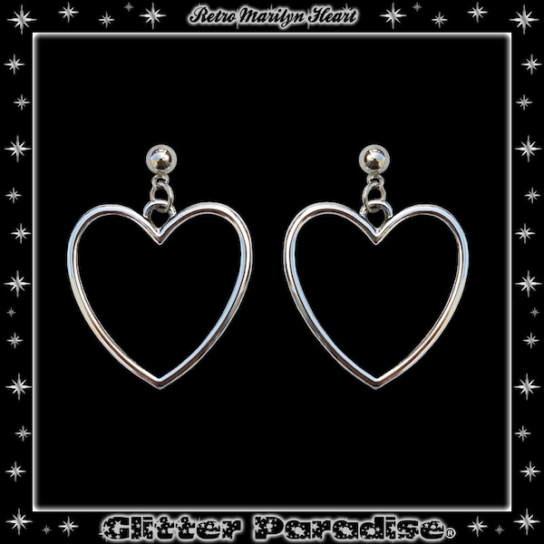 Retro Marilyn Heart - Boucles d'Oreilles - Coeur - Bijoux Coeurs - Cadeau Saint Valentin - Bijoux d'Amoureux - Amour - Glitter Paradise®