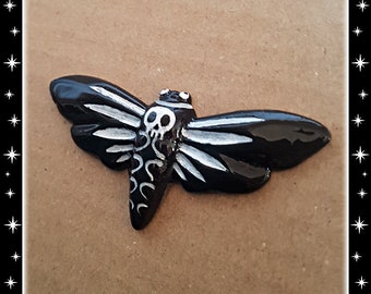 Skull Moth - Brooch - Death Skull Moth - Silence of the Lambs - Spilosoma Lubricipeda - Butterfly Moth - Death Moth - Glitter Paradise®