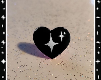 Lil Atomic Heart - Pin – Retro Heart Pin – Atomic Heart Pin - Small Heart Pin - Cute Heart Pin - Tiny Little Heart Pin – Glitter Paradise®