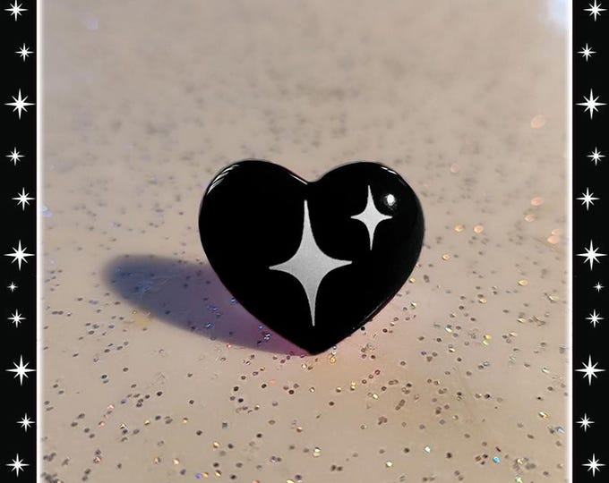 Lil Atomic Heart - Pin – Retro Heart Pin – Atomic Heart Pin - Small Heart Pin - Cute Heart Pin - Tiny Little Heart Pin – Glitter Paradise®