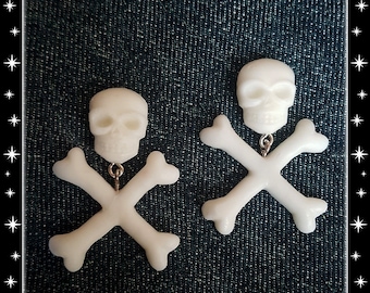 Skull and Crossed Bones - Ohrringe - Skull - Ghoul - Punk - Rockabilly - Cute & Dead - Crossed Bones - Gothic - Dead - Glitter Paradise®