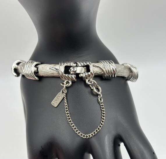 Monet bamboo linked smooth and textured silver to… - image 5