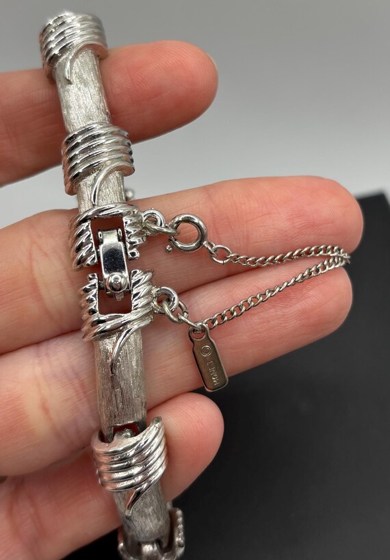 Monet bamboo linked smooth and textured silver to… - image 7