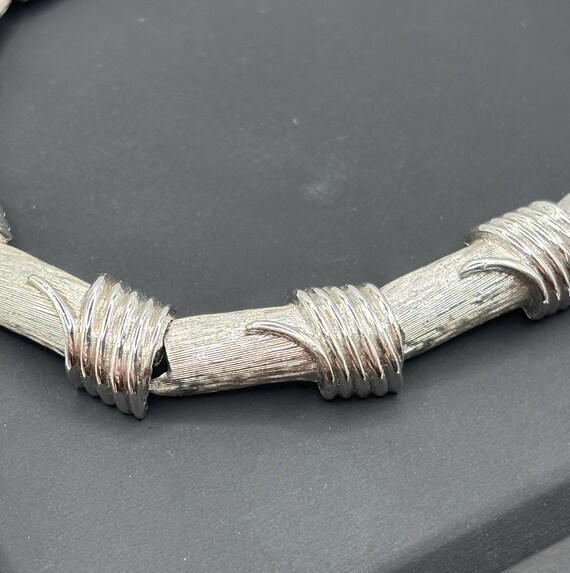 Monet bamboo linked smooth and textured silver to… - image 3