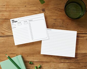 Printable Recipe Card Template: Minimalist 4x6 Modern Design (PDF)