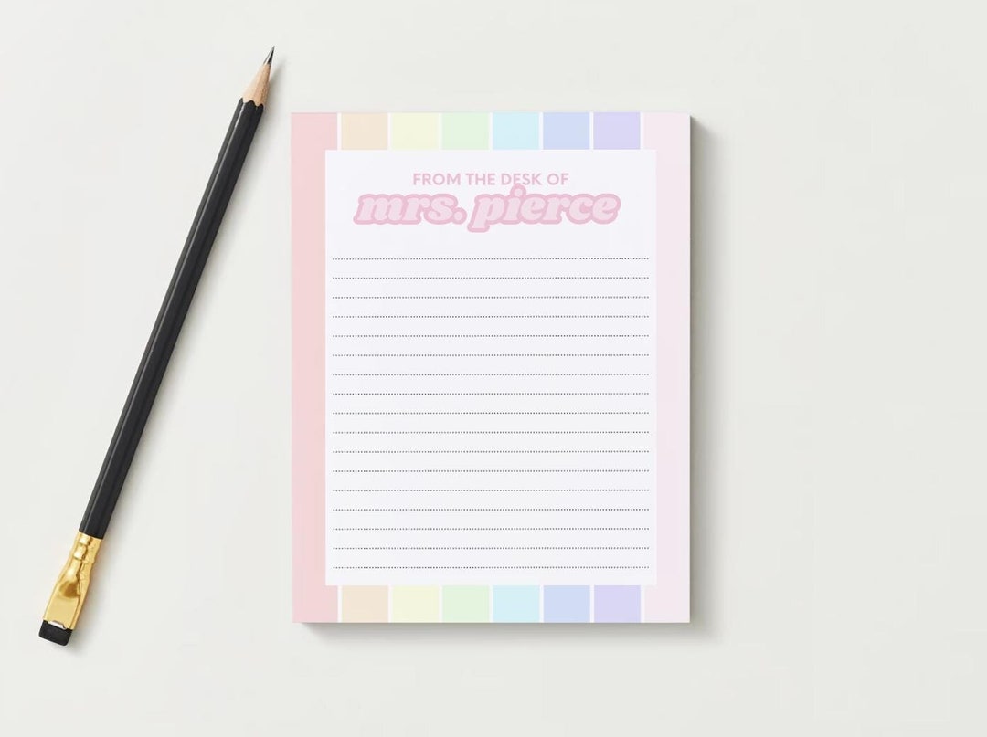 Editable Notepad Canva Template | Personalized "from the Desk Of ...