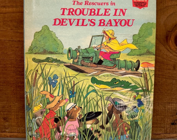 Vintage Book 1980 “The Rescuers in Trouble in Devil’s Bayou” Disney’s Wonderful World of Reading, Hardcover Children’s Literature
