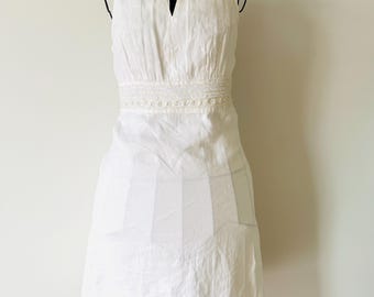 Ann Taylor Beaded Waist , Beaded Grecian , Neckline Side zipper, Dress