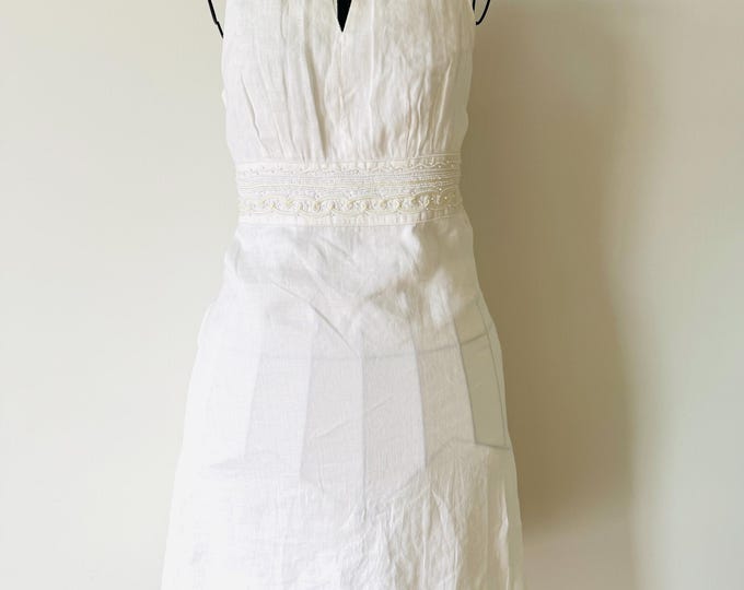 Ann Taylor Beaded Waist , Beaded Grecian , Neckline Side zipper, Dress