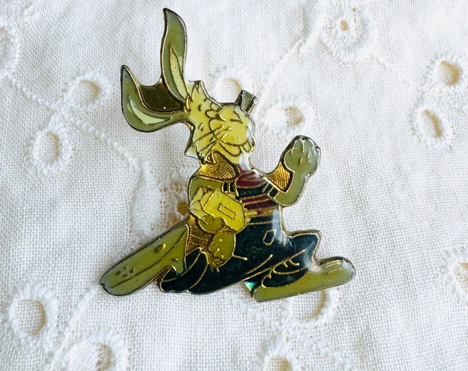 Vintage Bunny Rabbit Enameled Pin