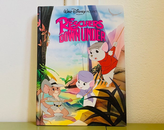 Walt Disney Pictures Presents The Rescuers Down under Hardcover Vintage Children’s Book