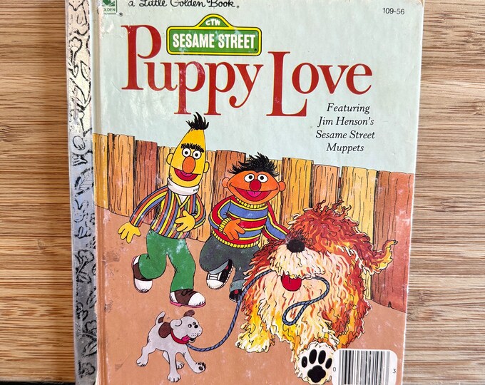 Sesame Street Puppy Love Little Golden Book/ Vintage Sesame Street Book