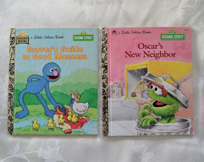 A Little Golden Book Grover's Guide To Good Manners & Oscar's New Neighbor Sesame Street Set Of 2