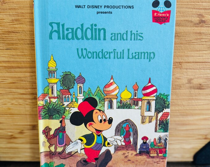Walt Disney Productions Presents Aladdin and his Wonderful Lamp Vintage Children’s Book 1970s