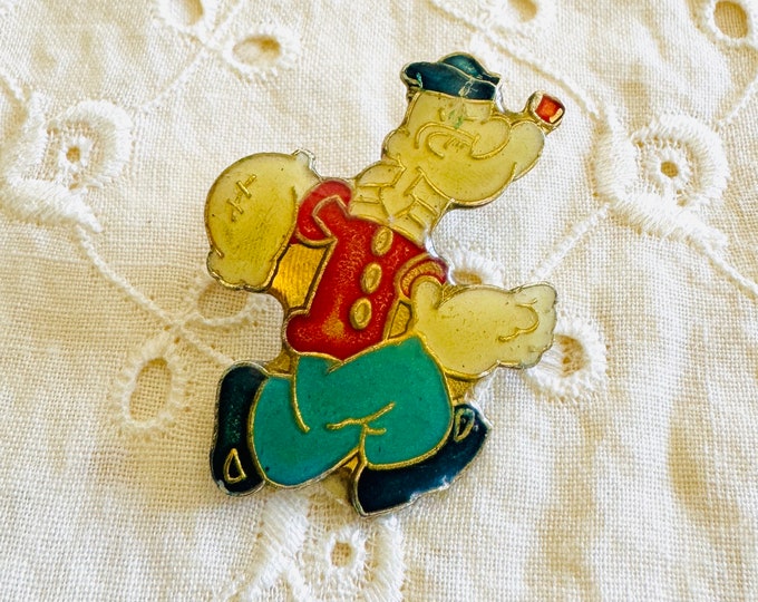 Vintage Unique Popeye The Sailor Pin Made in Taiwan R.O.C