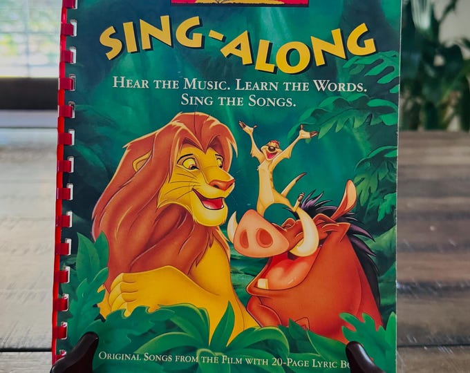 Disney The Lion King Sing-Along ~ Original Songs ~ 20 Page Lyric Book ~ 1994 ~ Spiral Bound ~ Full Colour ~ Walt Disney Records