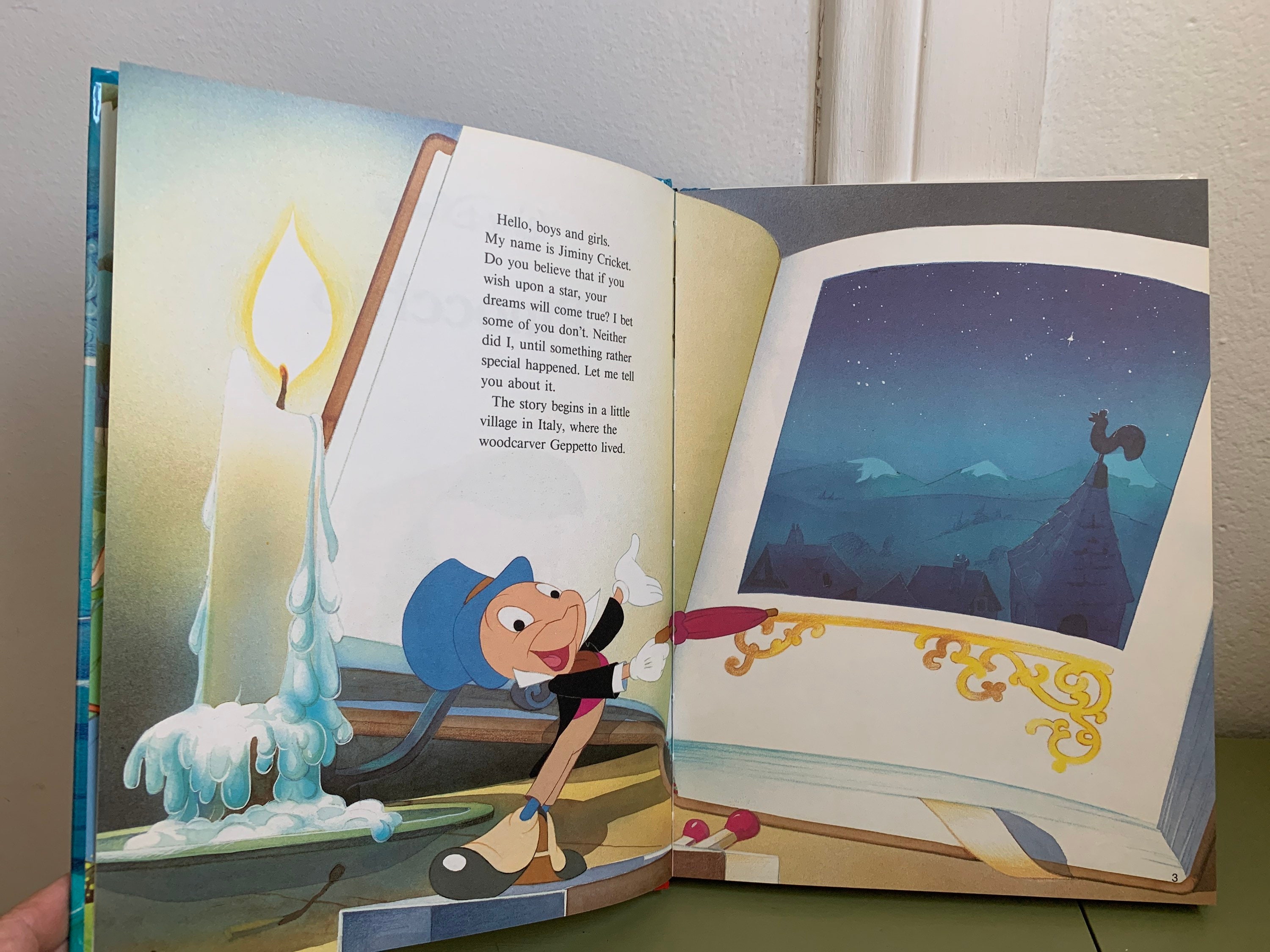 Walt Disney Pinocchio Hardcover Vintage Children's Book