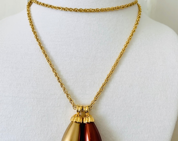 Joan Rivers Gold Tone Chain Rope With Two Changeable Pendants
