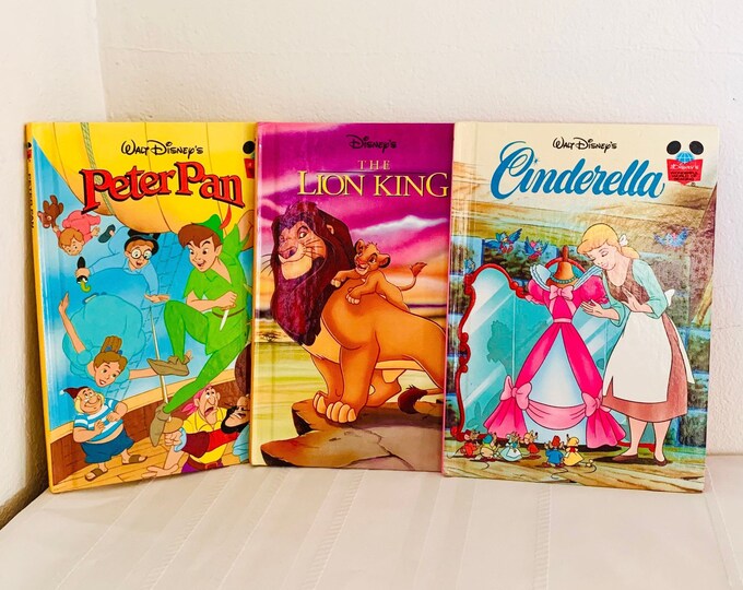 Walt Disney’s Cinderella/ The Lion King And Peter Pan Set of 3 Vintage Children’s Books