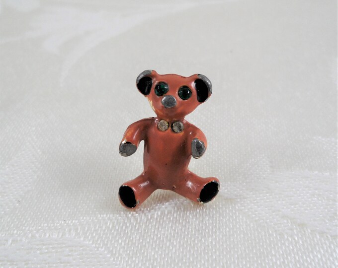 Cute Brown Bear Tiny Vintage Pin Brooch
