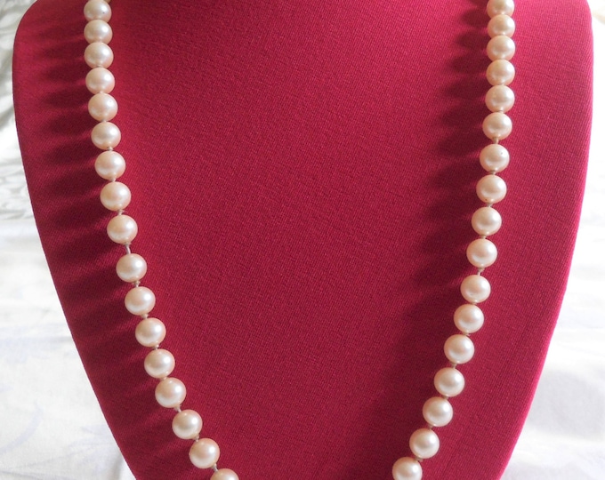 Signed Marvella Faux Pearls Vintage Necklace
