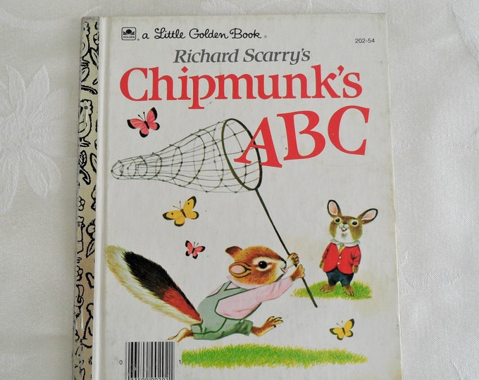 Richard Scarry's Chipmunk's ABC - Little Golden Book (Hardcover) 202-54, Vintage Childs Book