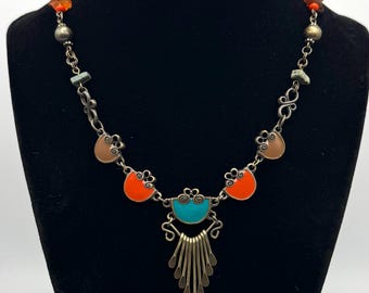 Vintage Enamel Statement Necklace
