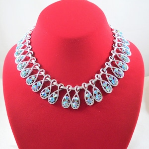 Art Aurora Borealis Rhinestone Parure Vintage Necklace
