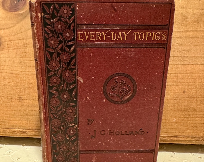 Antique Book Every-Day Topics By J.G.Holland Hardcover 1882