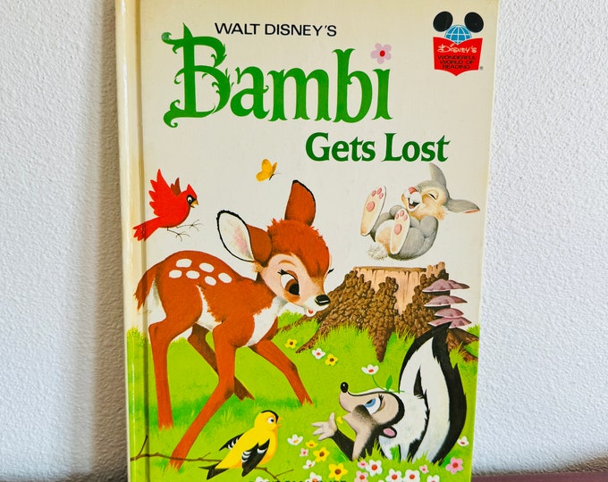 Vintage "Bambi Gets Lost" Children's Book - 1972 - Walt Disney's Wonder of Reading Book