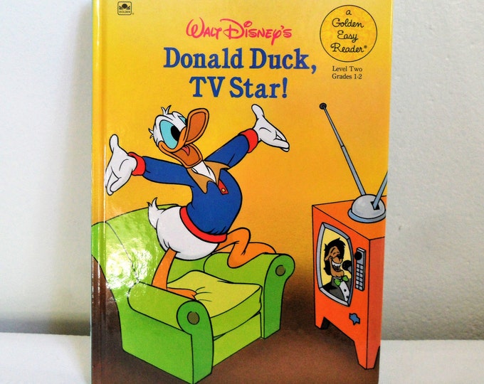 Donald Duck, TV Star! A Golden Easy Reader Walt Disney vintage book